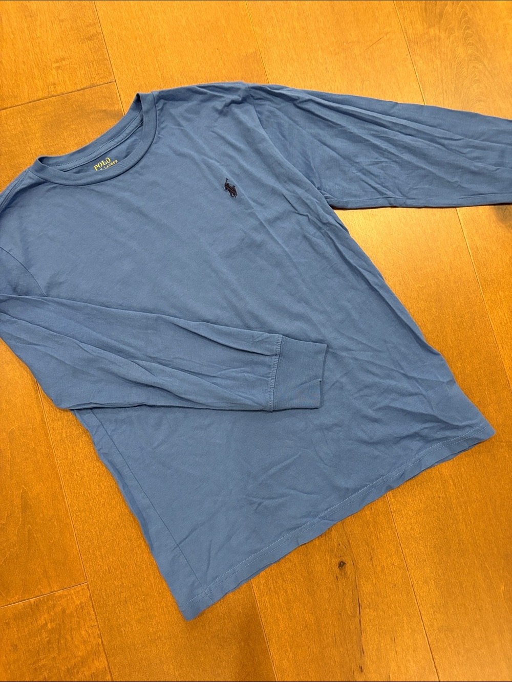 Polo by Ralph Lauren Kids Long-Sleeve Crew in Blue with Navy Pony